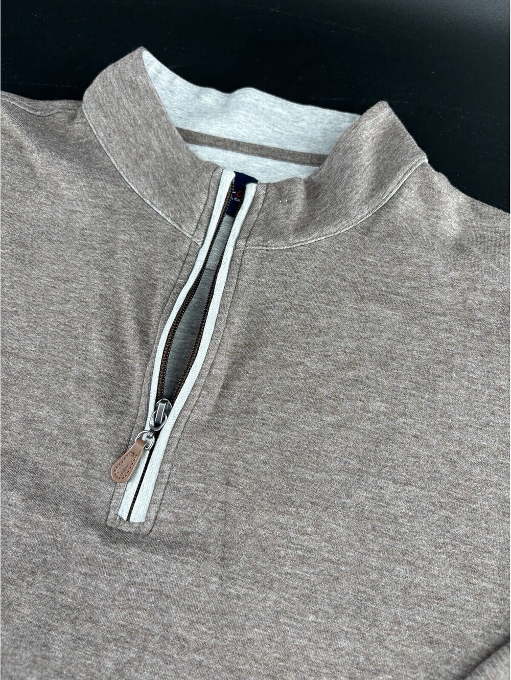 Johnnie-O Quarter Zip Pullover Men's XL Heather Grey Loop Terry
